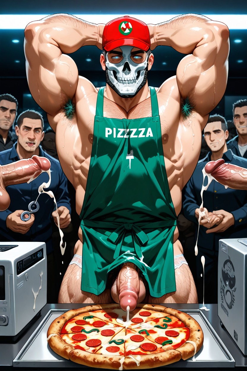 Red Cap And Apron, Delivery Pizza, Horny AI同性戀黃片