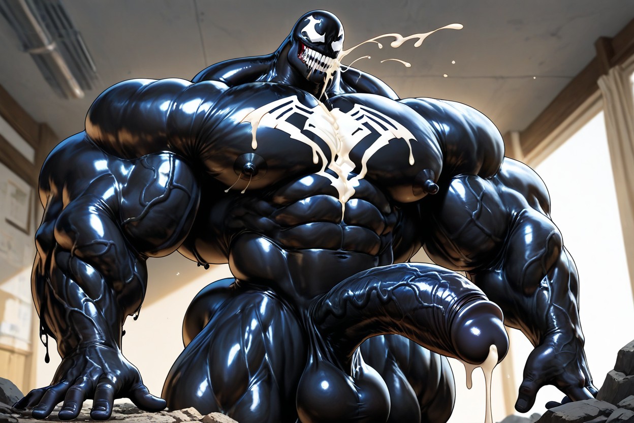 Colossal Muscularity, Perspective, Deeply Etched Blocky Abs AI Gay Porn