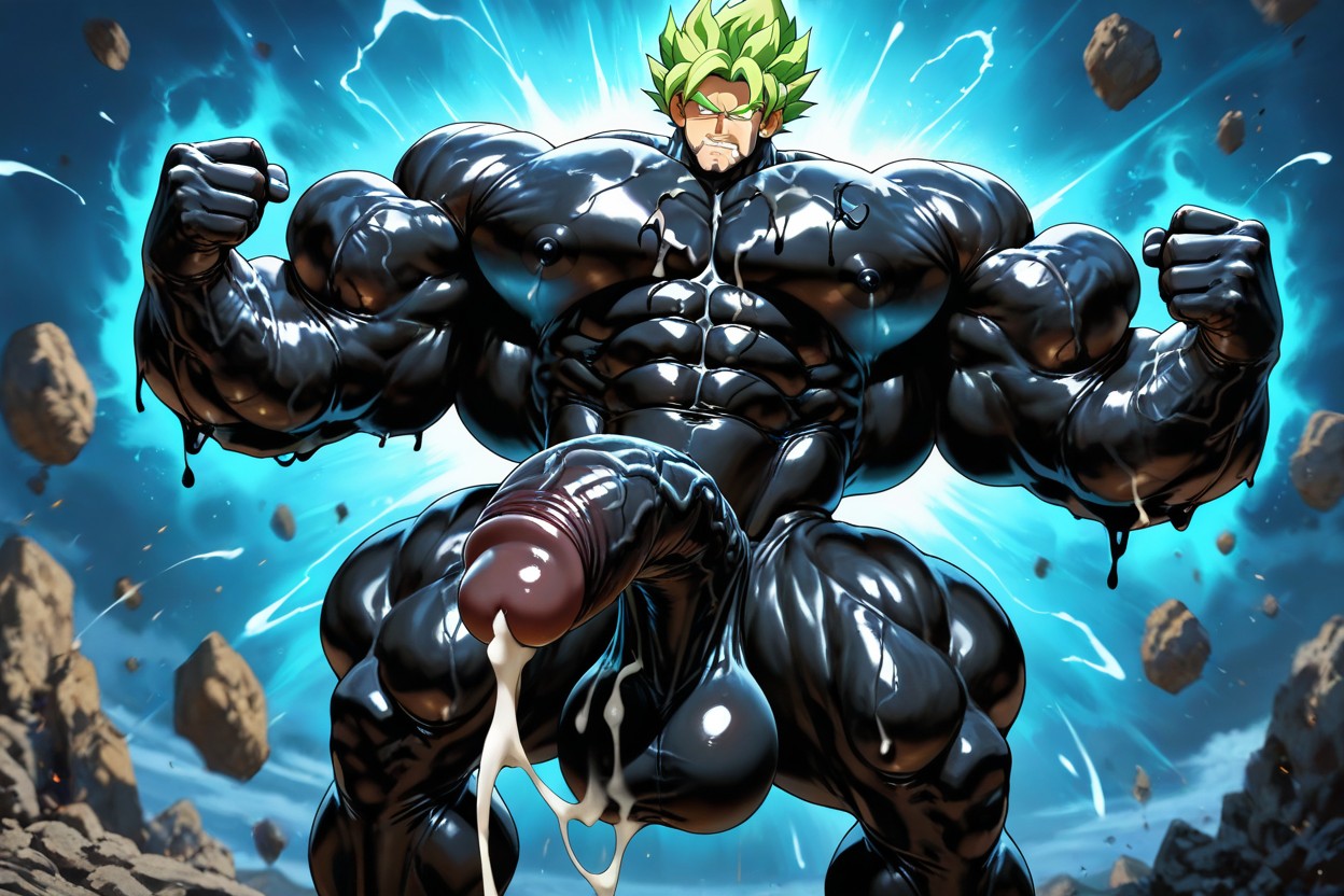 Black Skin, Tall Muscular Physique, Hyper-muscular ゲイAIポルノ
