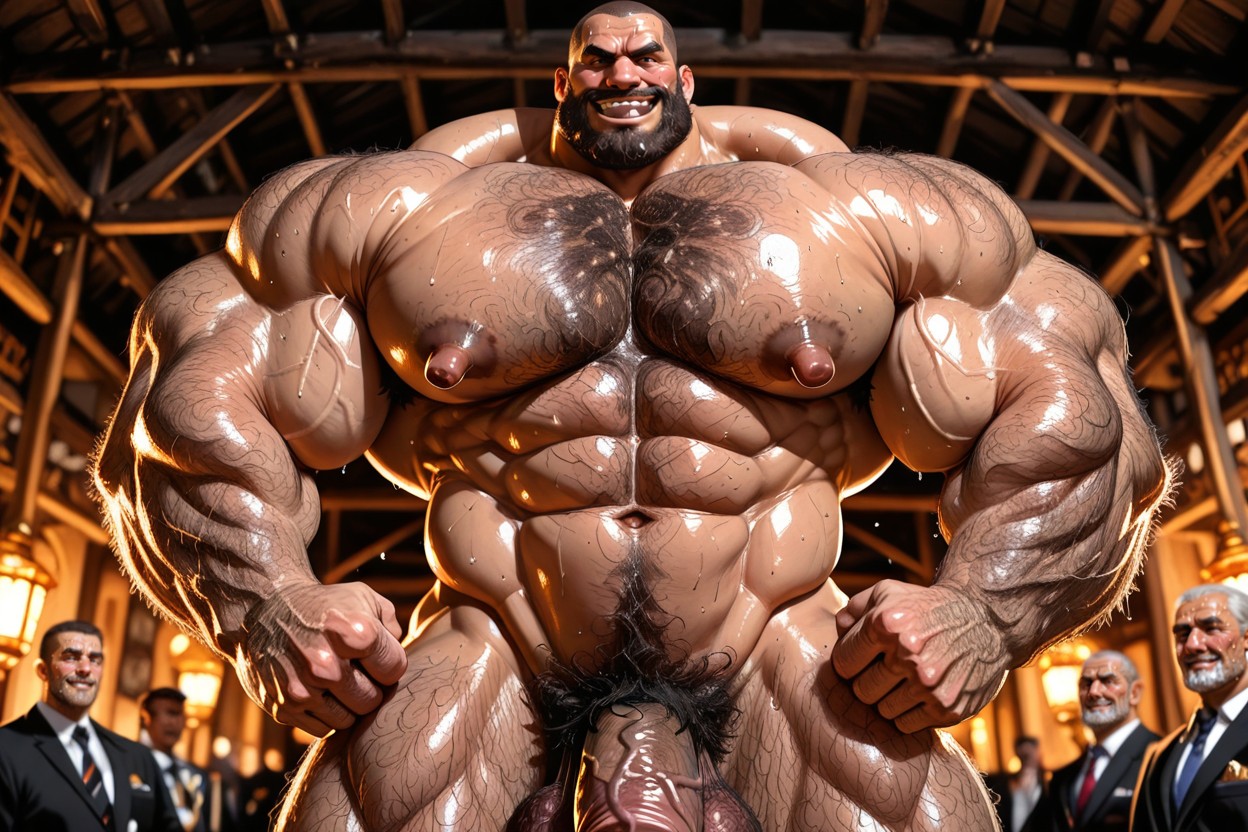 Tanned Skin, Hyper Hairy Chest, Highly Detailed ゲイAIポルノ