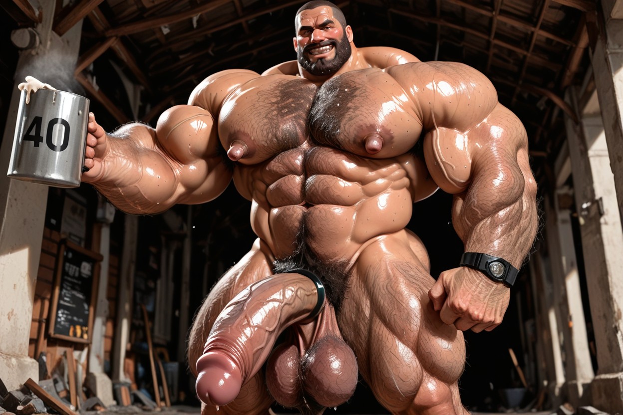 フルボディ, Public Hair, Ultra Hairy Chest ゲイAIポルノ
