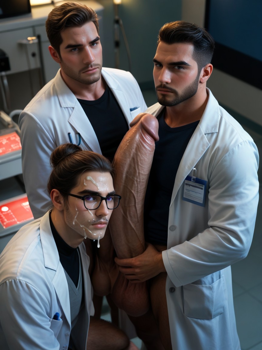 Hq, Looking Up At Cock, Square Jaw AI Gay Porn
