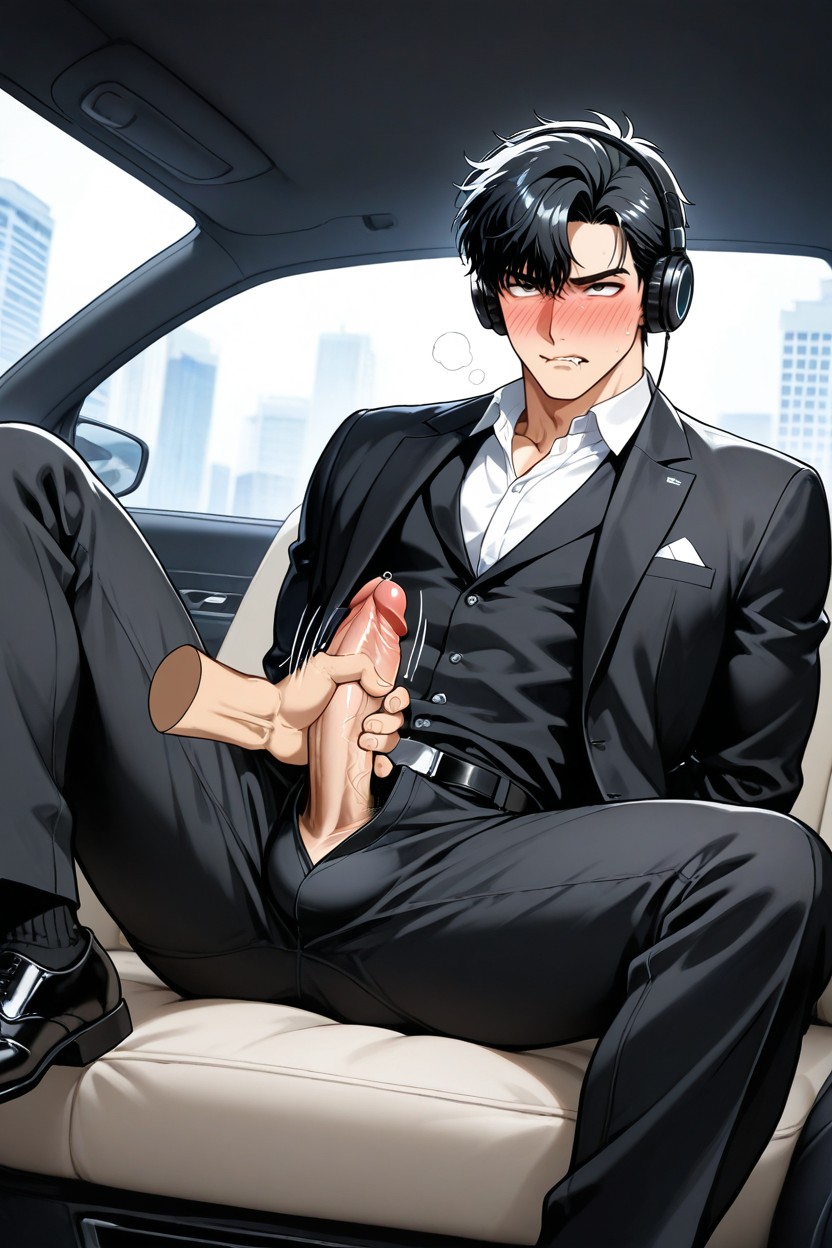 Black Dress Shoes, Muscular, Ceo Style ゲイAIポルノ