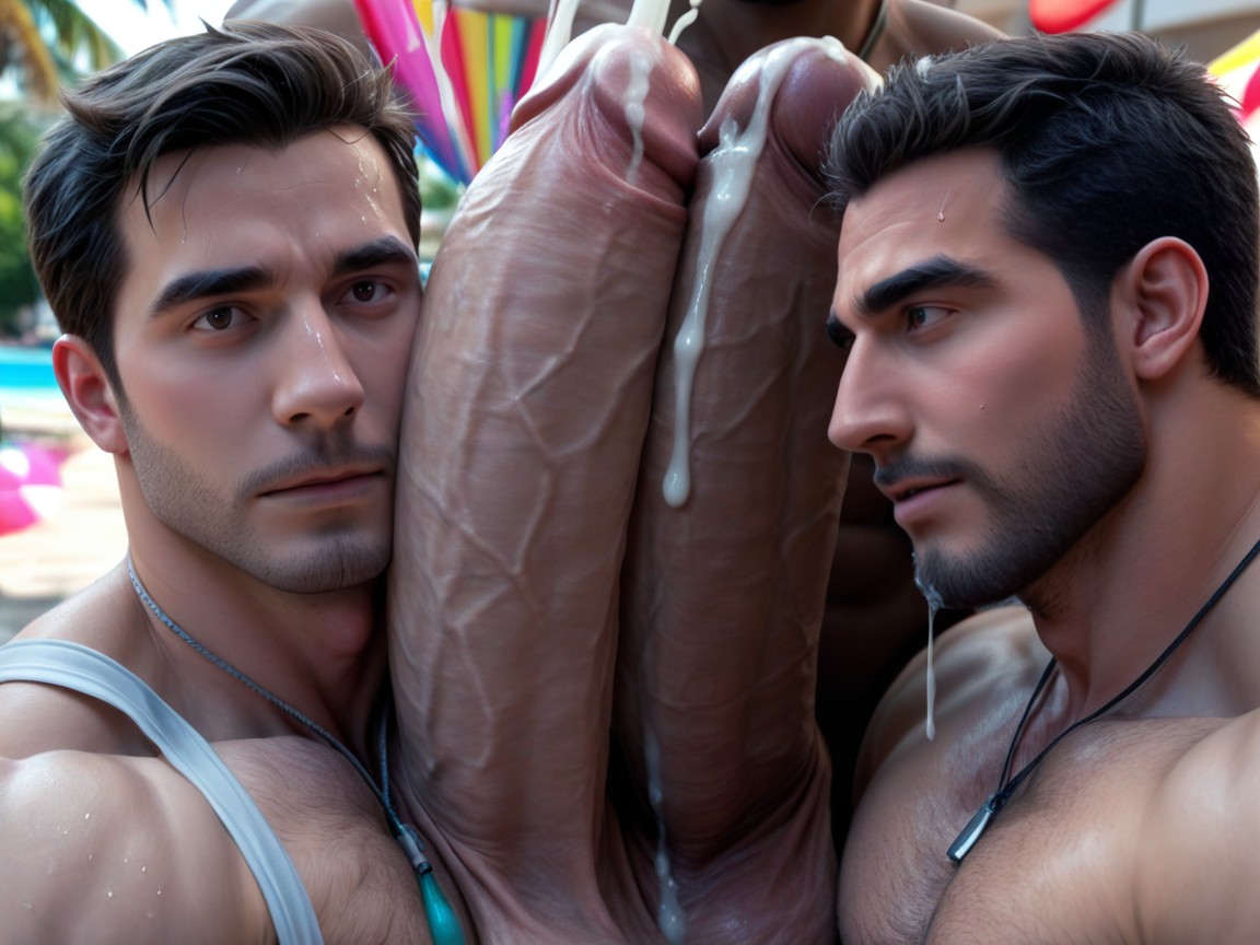 Realistic, Frot, One Cock In Front Of The Other AI Gay Porn