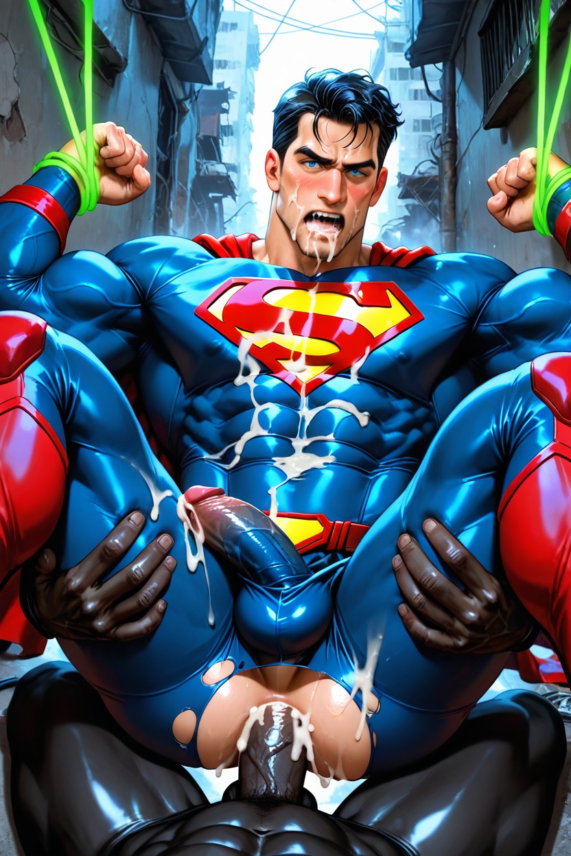 Black Man, City In Ruins, Cum On Face AI Gay Porn