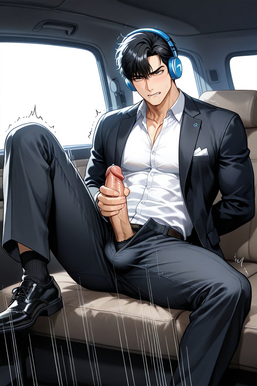 Muscular, Office Shirt, Angle Showing Waist AI Gay Porn