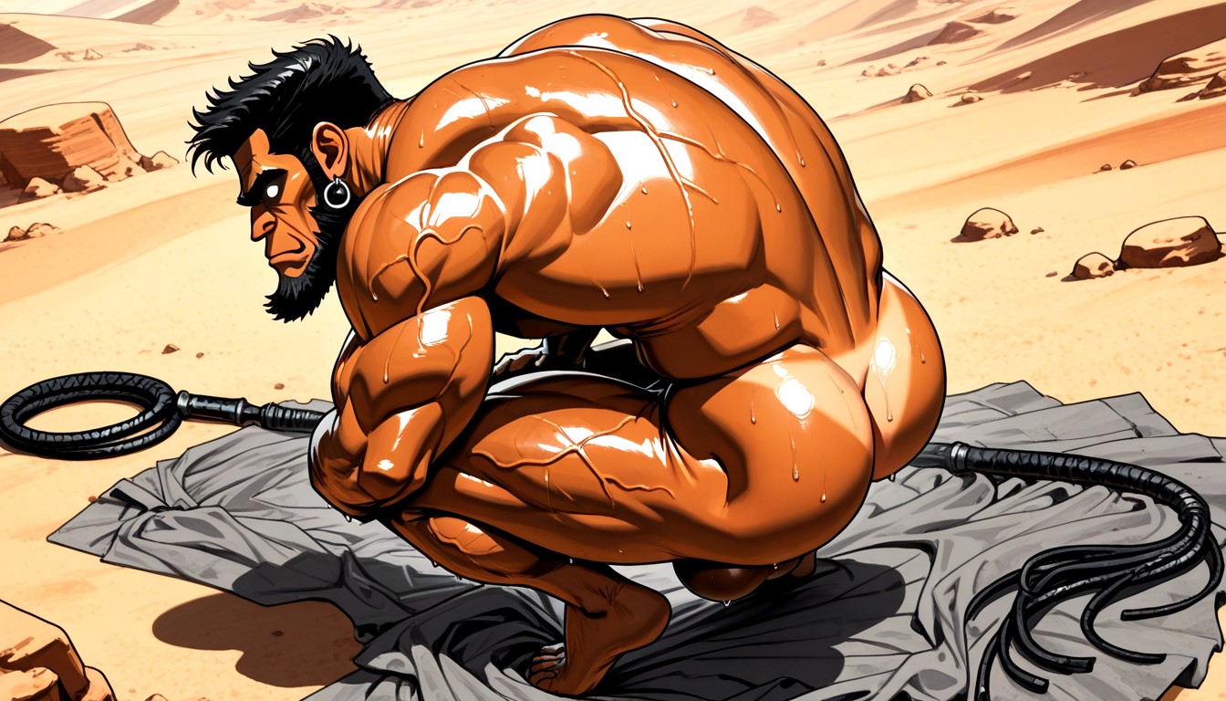 Detailed Realistic Image, White Eyes, Veiny Muscles AI Gay Porn