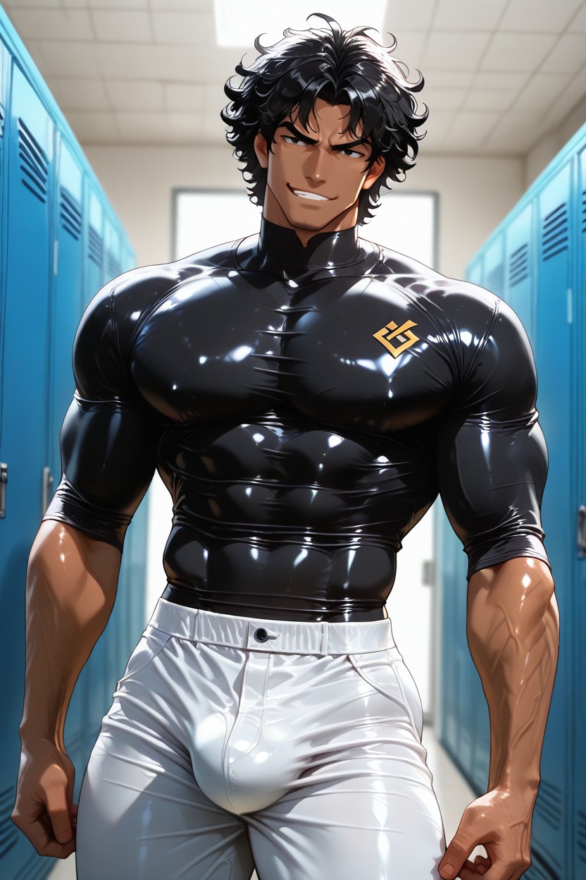 Half Pants Too Tight Pulled Down, Asian, V Shape ゲイAIポルノ