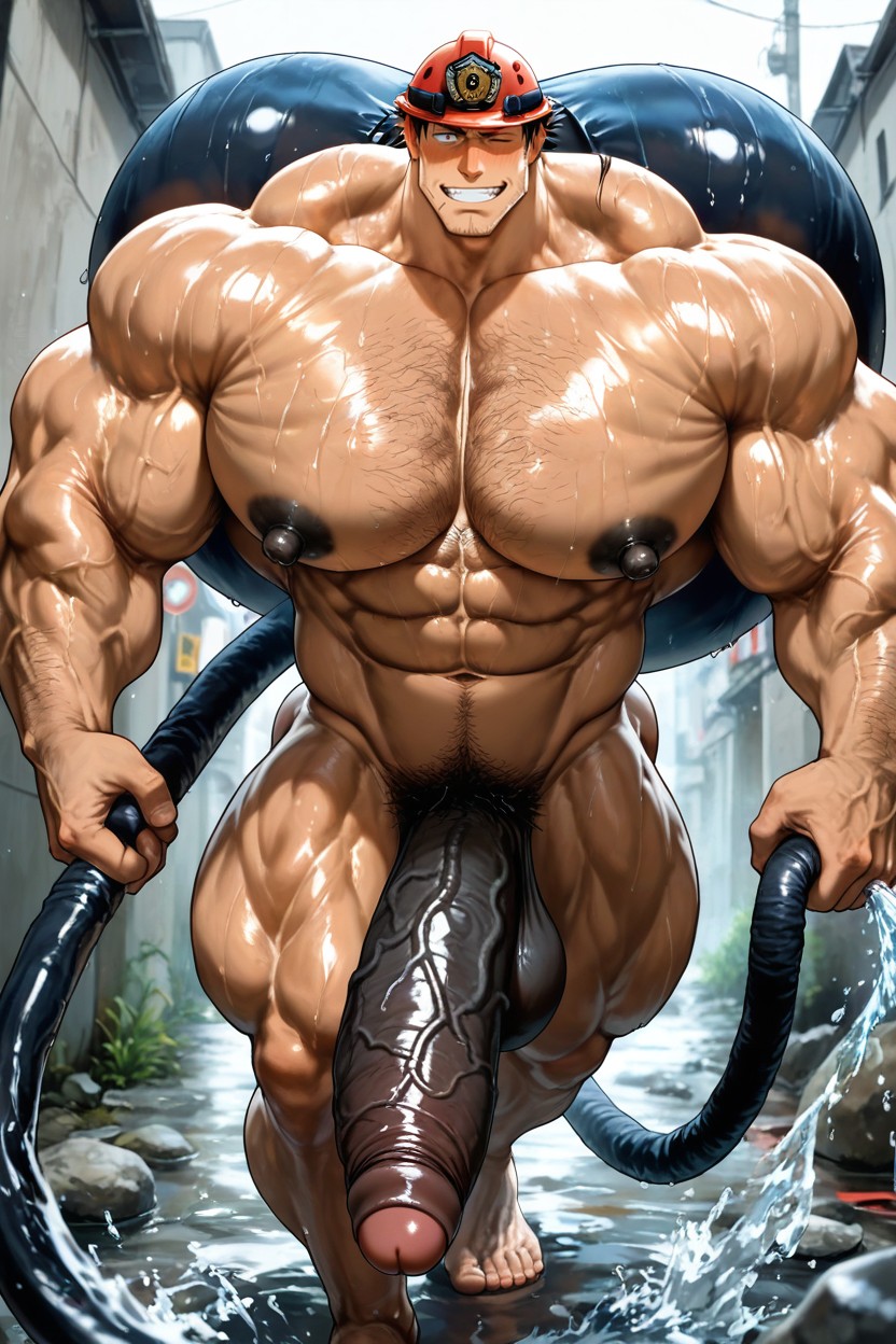 Oiled Skin, Masculine, Exquisite Tonal Range ゲイAIポルノ