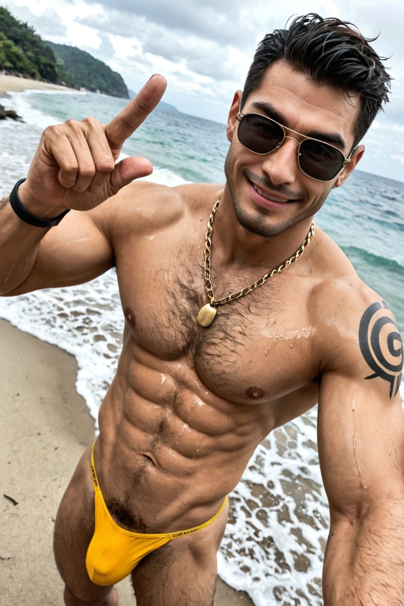 Black Hair, 陰毛, Hairy Body ゲイAIポルノ