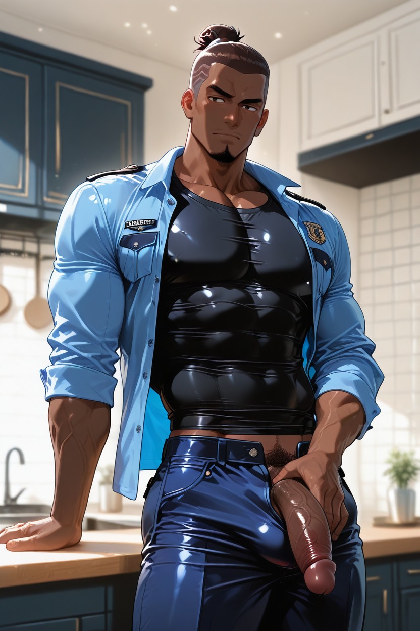 African Man, Black Skin, 髮髻 AI同性戀黃片