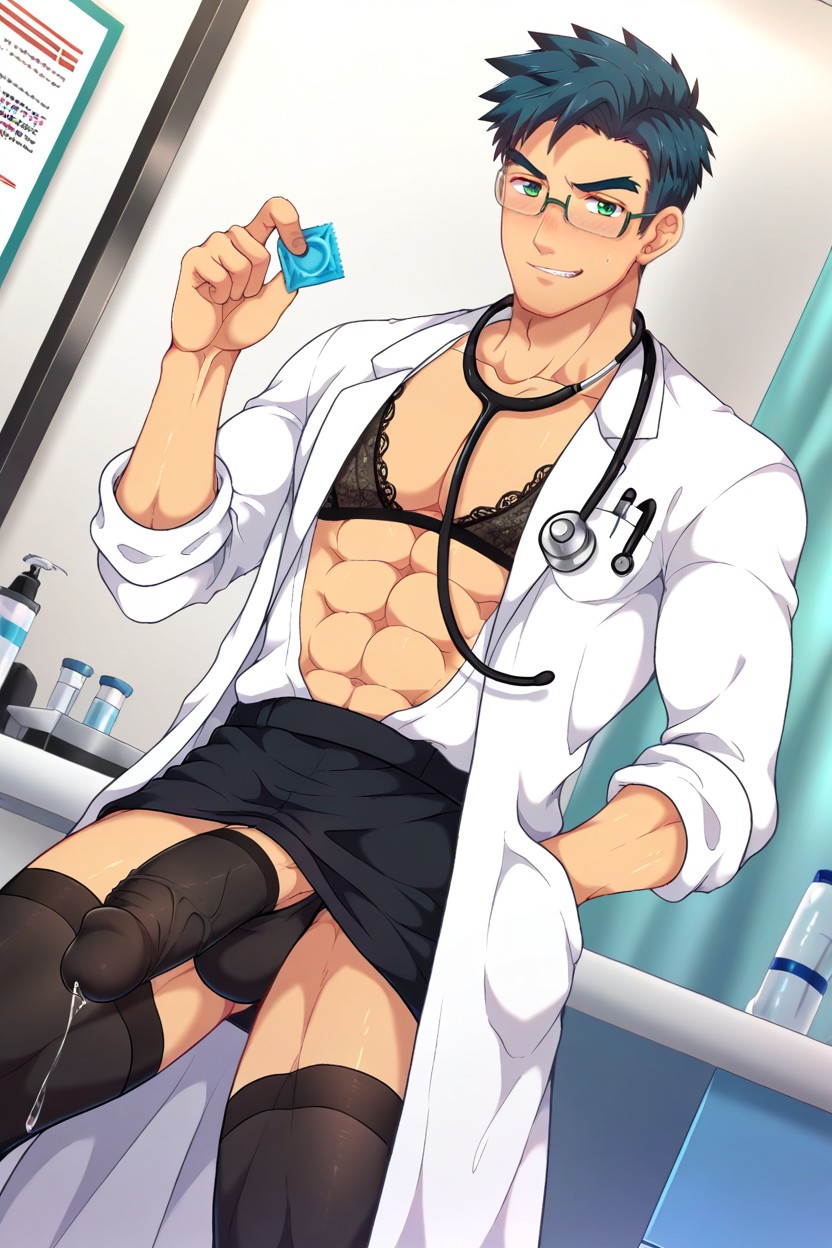 Black Thigh High Stockings, Smirk, Looking At Viewer ゲイAIポルノ
