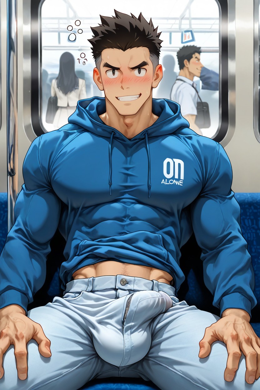 Beitemian Art Style, Men Only, Extrem V Shape Body Form ゲイAIポルノ