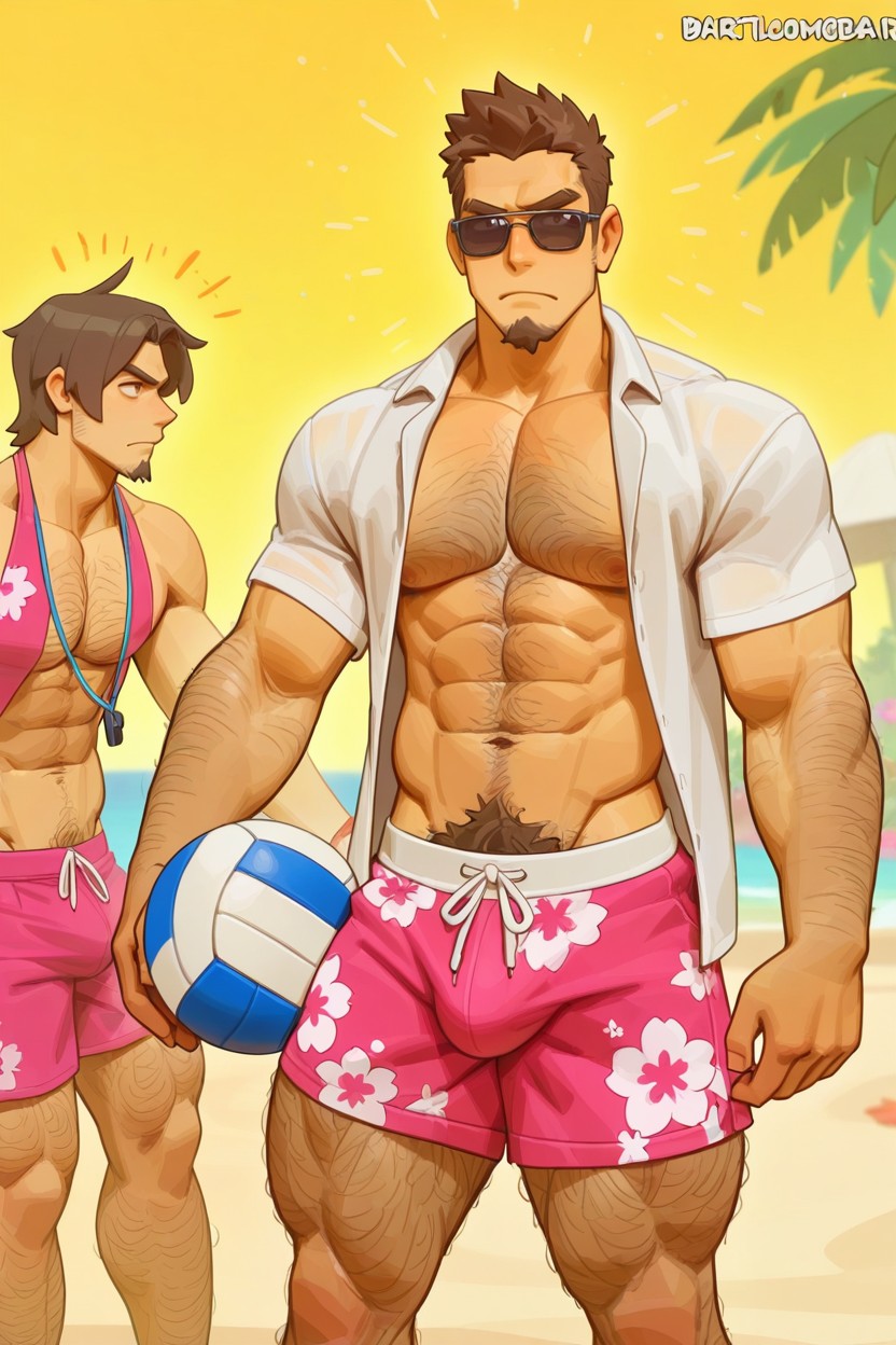 Masculine, Detailed Eyes, Brown Eyes AI Gay Porn