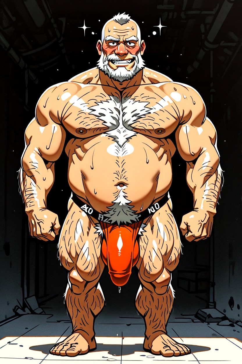 視聴者を見つめる, 陰毛, Excessive Body Hair ゲイAIエロ