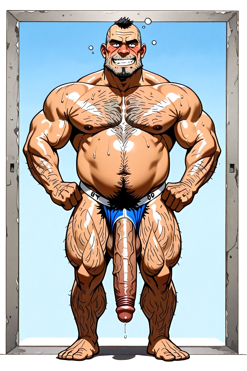 ヒゲ, Strong Jaw, Excessive Body Hair ゲイAIポルノ