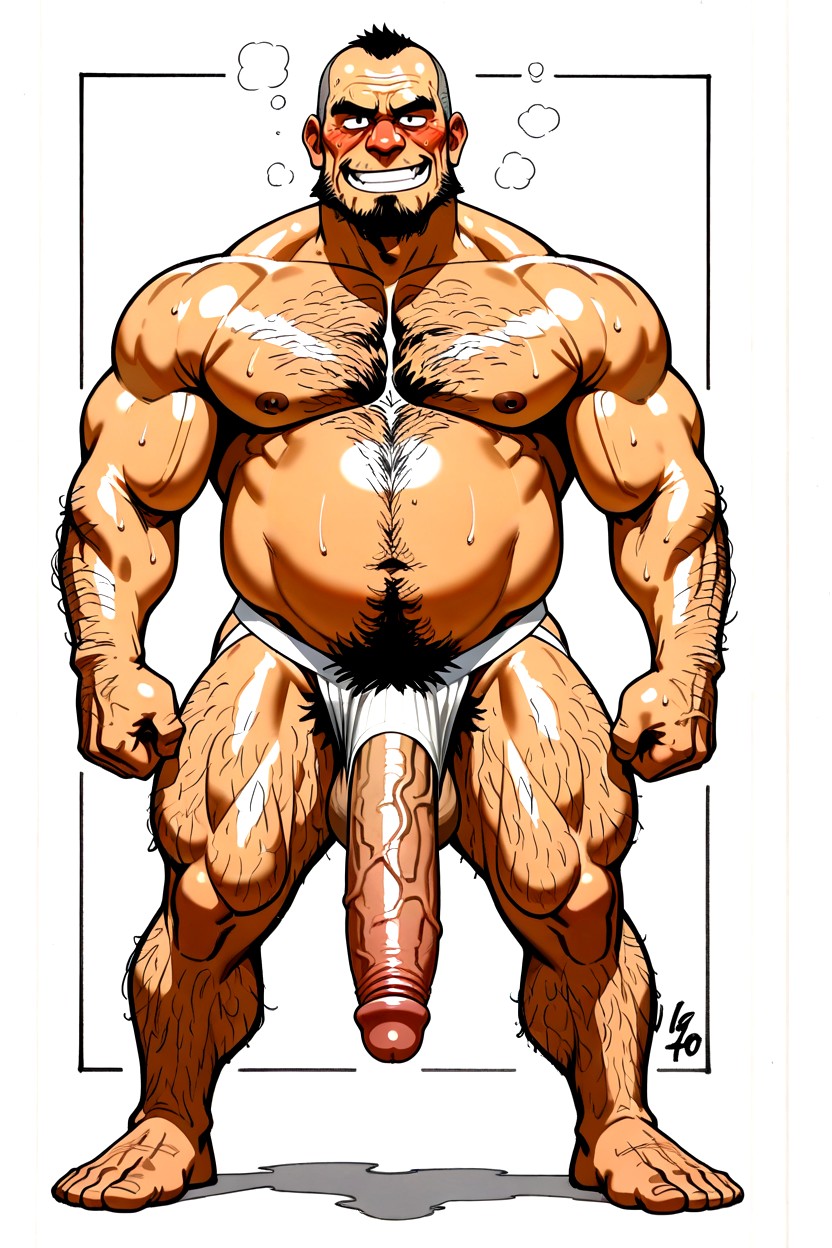 Muscle Gut Body, Bara, Shaved Facial Stubble AI同性戀黃片