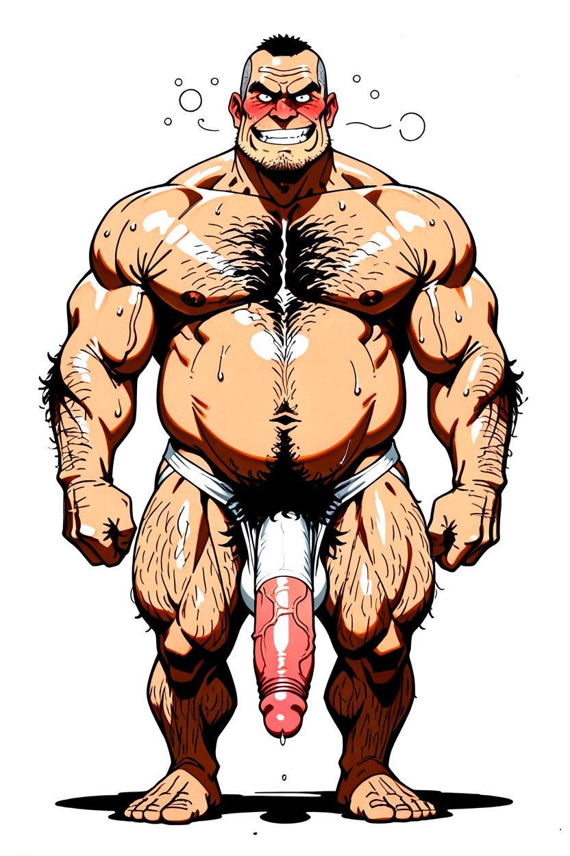 Penis Shaft Covered In White Burlap, Man, Burlap Jockstrap Material Porno gay IA