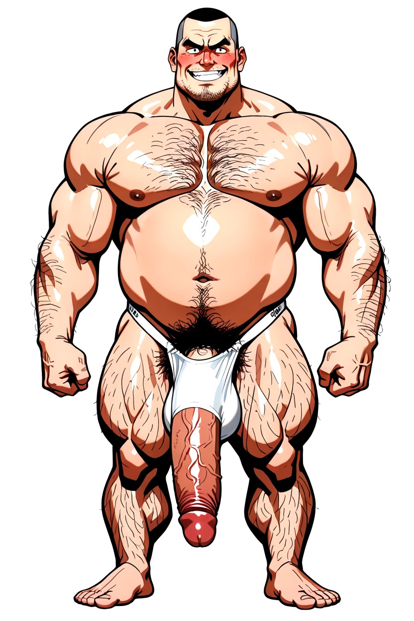 Intense Eye Contact Looking At Viewer, Fat, Excessive Body Hair AI Gay Porn
