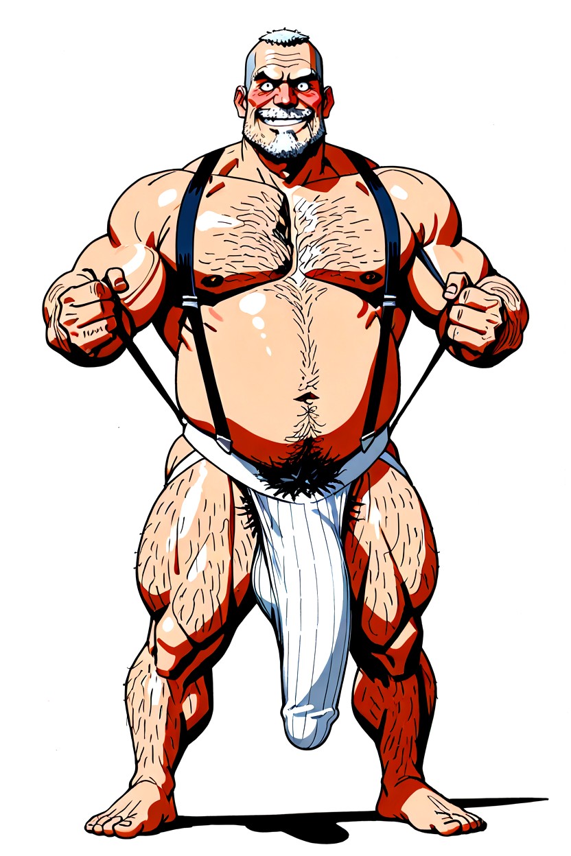 Horny, ヒゲ, Naked Besides Jockstrap ゲイAIポルノ