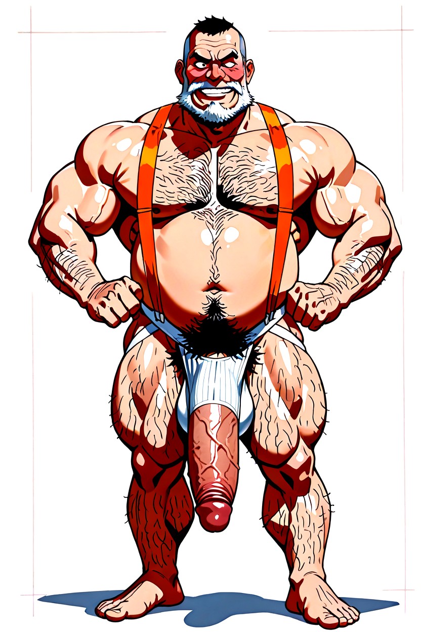 Strong Jaw, Excessive Body Hair, フルボディ ゲイAIポルノ