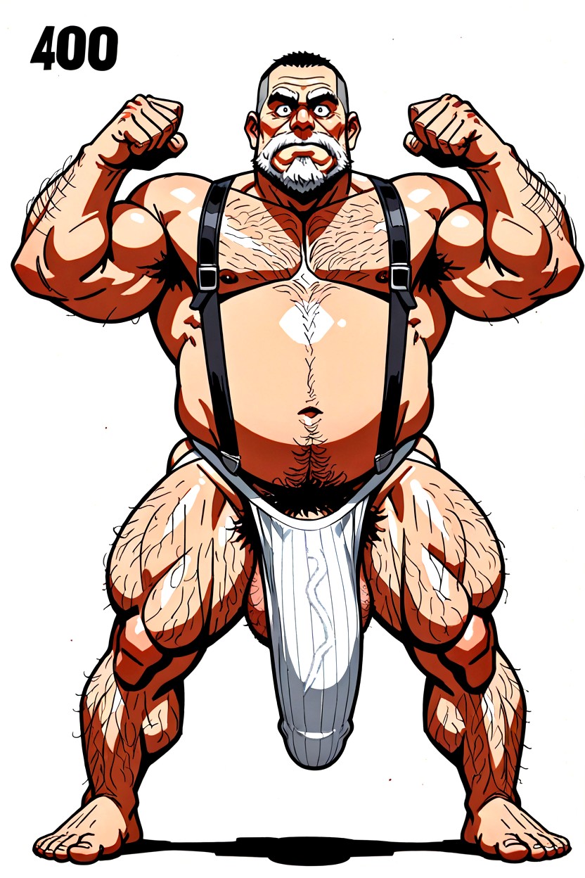 Highly Detailed Jock Strap, 30+, White Fabric Suspenders ゲイAIポルノ