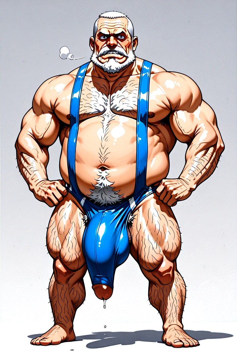Strong Jaw, 視聴者を見つめる, Highly Detailed Speedo ゲイAIポルノ