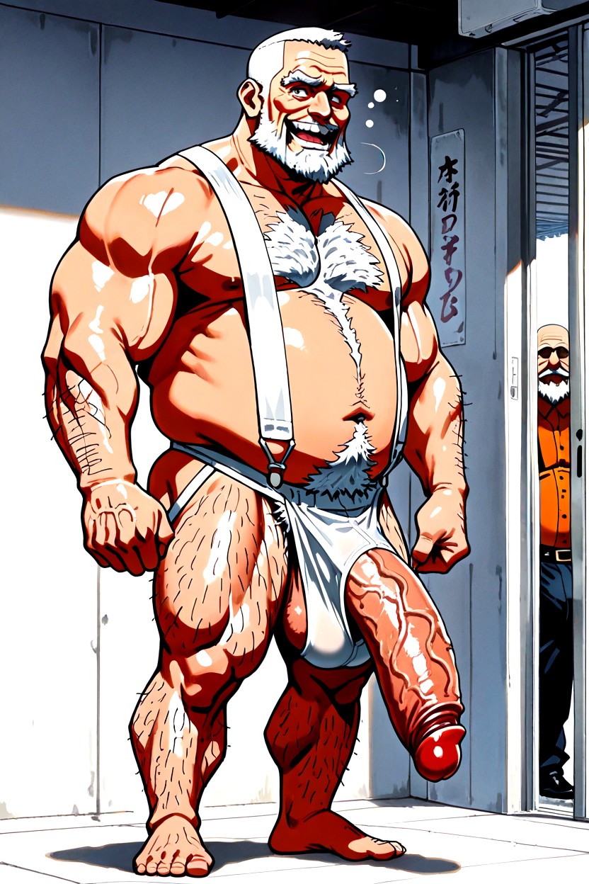 Penis Is Entirely Covered By Slingshot Jockstrap, 小馬阴茎, Strong Jaw AI同性戀黃片
