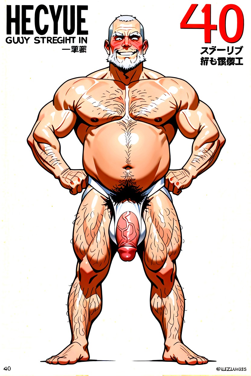 苹果型, Curly Body Hairs Everywhere, Excessively Corpulent Belly AI同性恋黄片