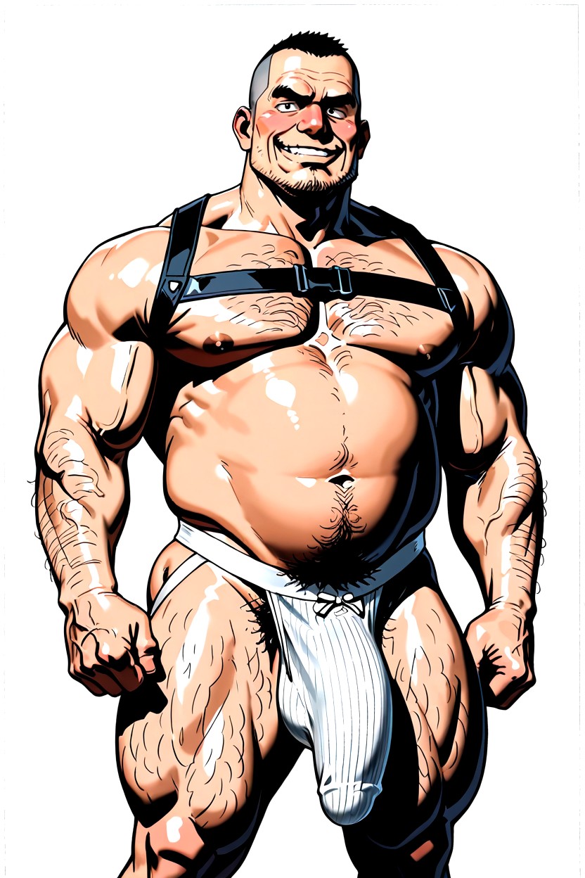 Curly Body Hairs Everywhere, Highly Detailed Jock Strap, 陰毛 AI同性戀黃片