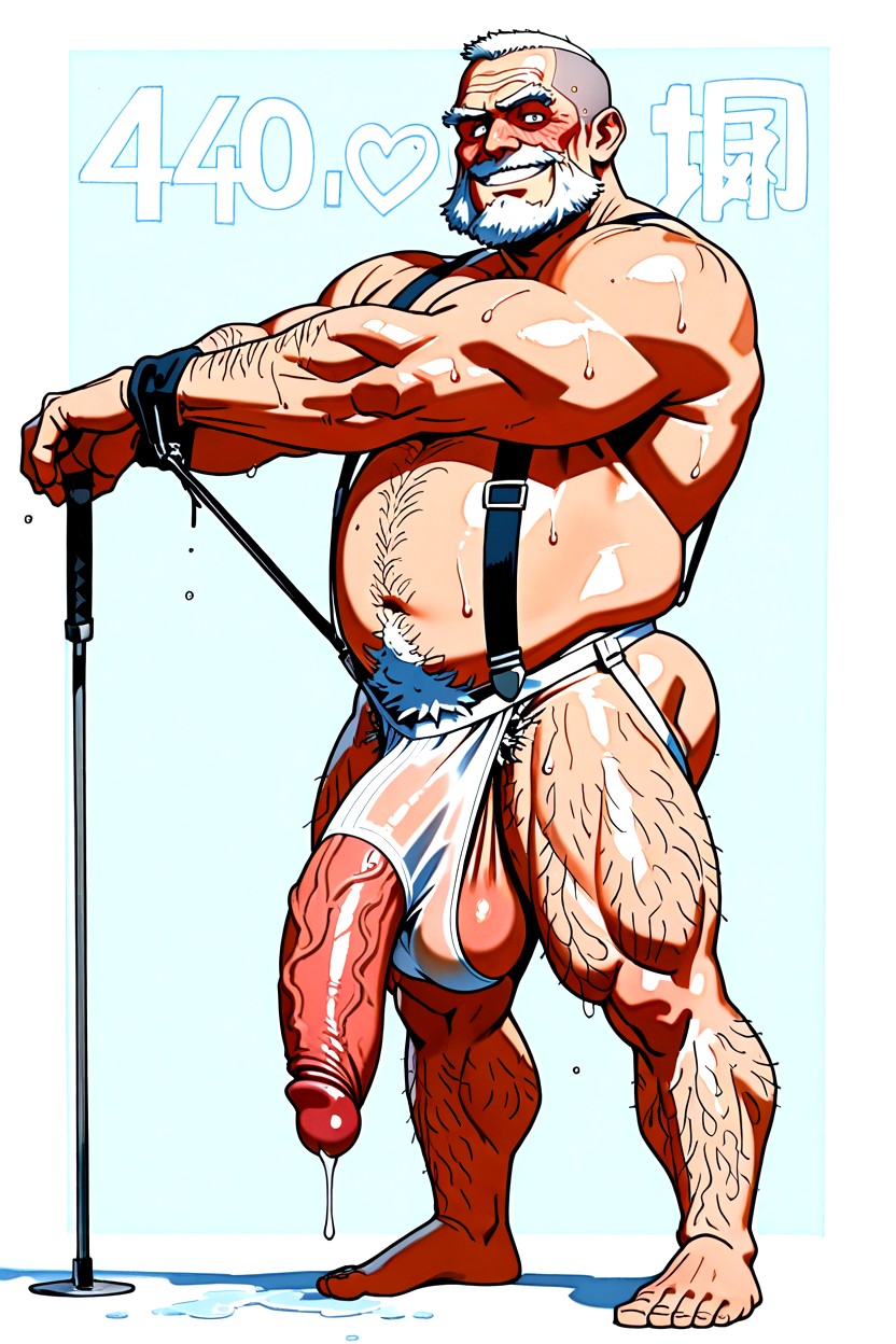 White Fabric Suspenders, 陰毛, 淘氣 AI同性戀黃片