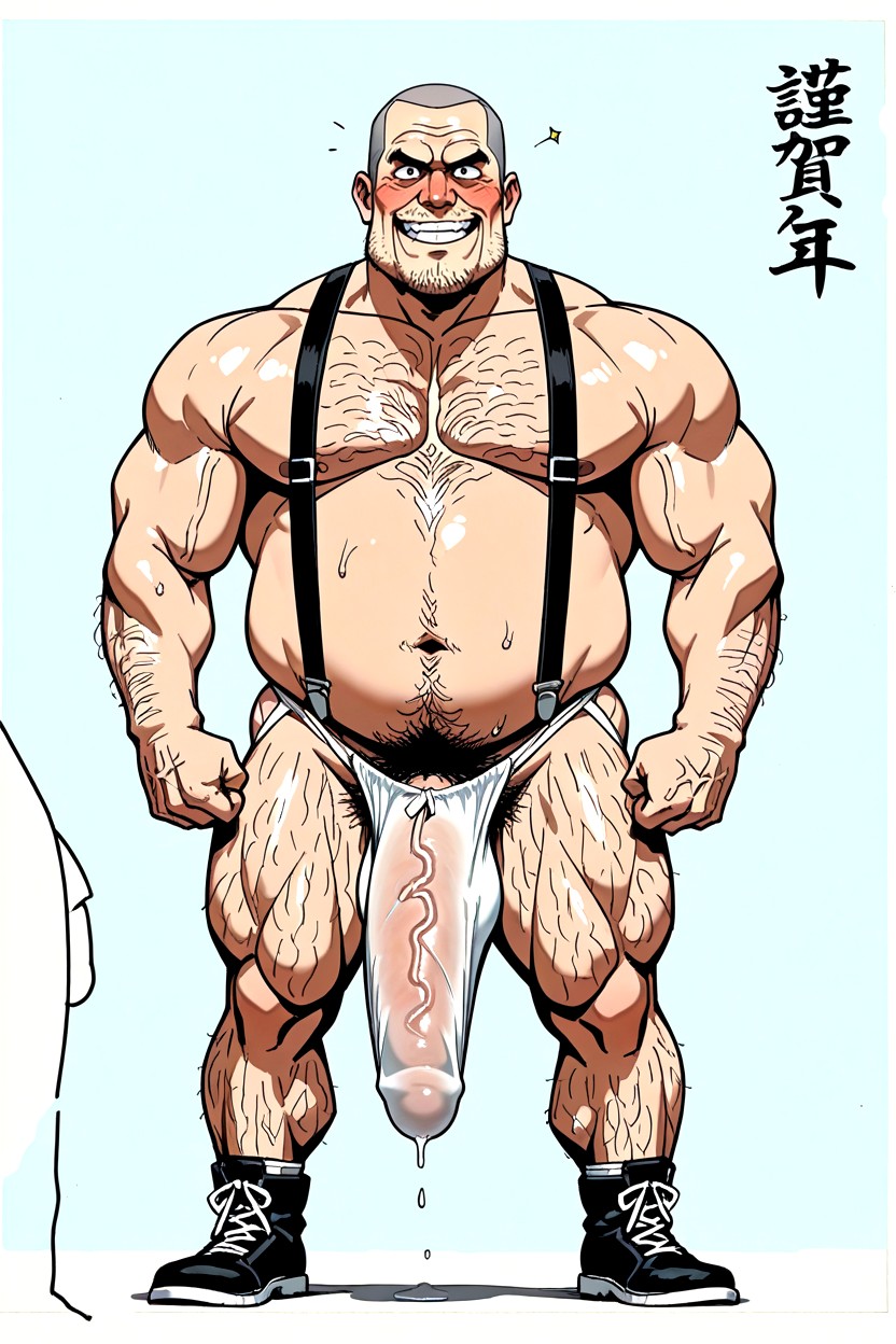 丸刈り, パンツ, フルボディ ゲイAIポルノ