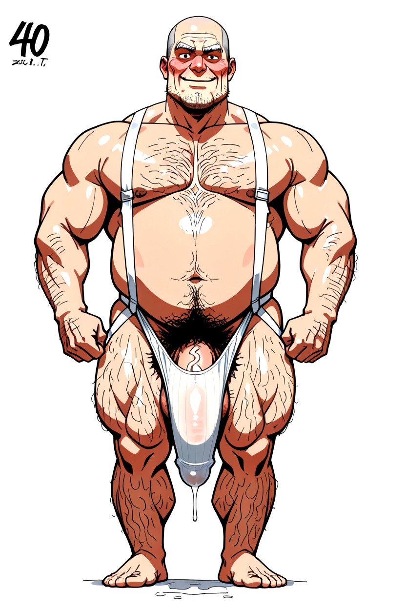 脂肪, Highly Detailed Jock Strap, Barefoot ゲイAIポルノ