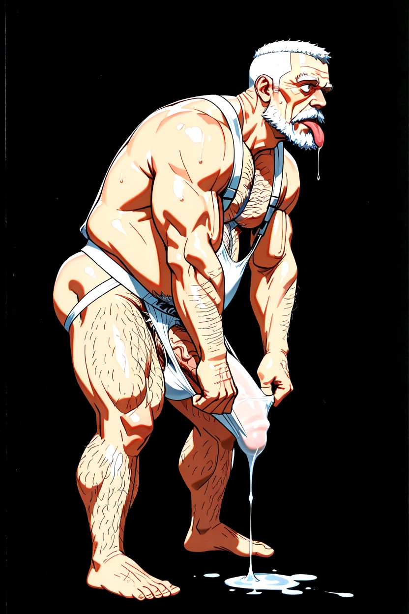 Curly Body Hairs Everywhere, Strong Jaw, 內褲 AI同性戀黃片