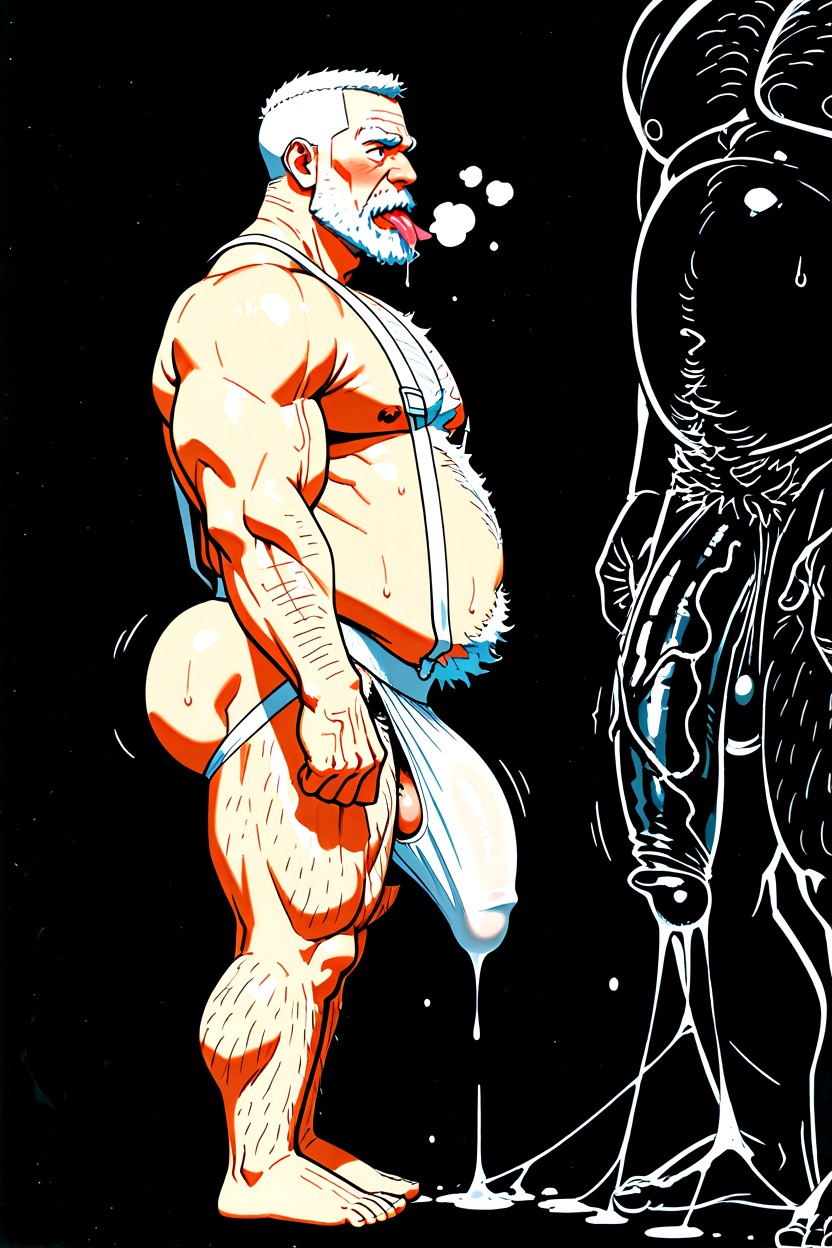 Excessive Body Hair, Horny, 1人 ゲイAIポルノ