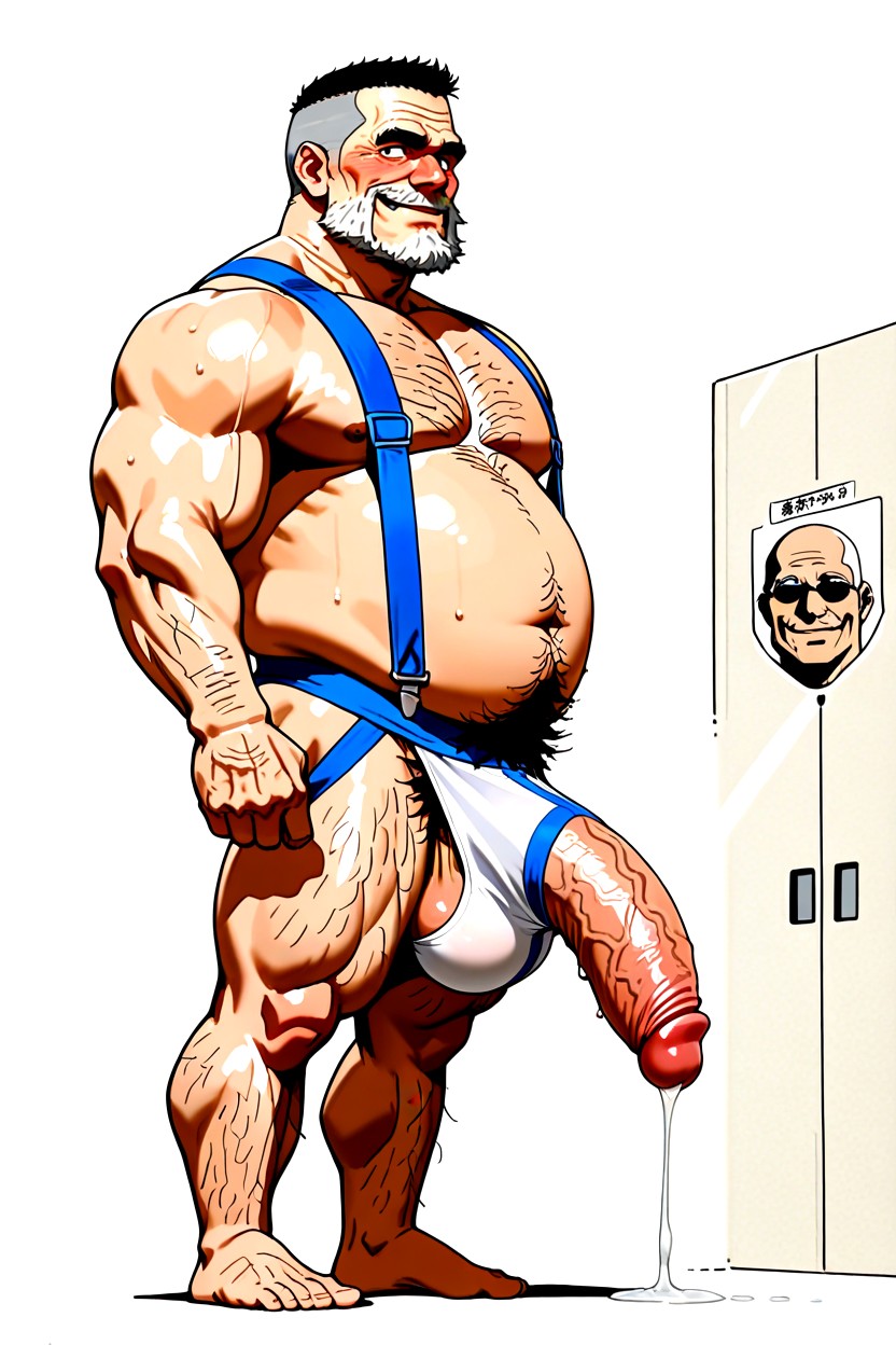 Muscle Gut Body, Strong Jaw, 蘋果型 AI同性戀黃片