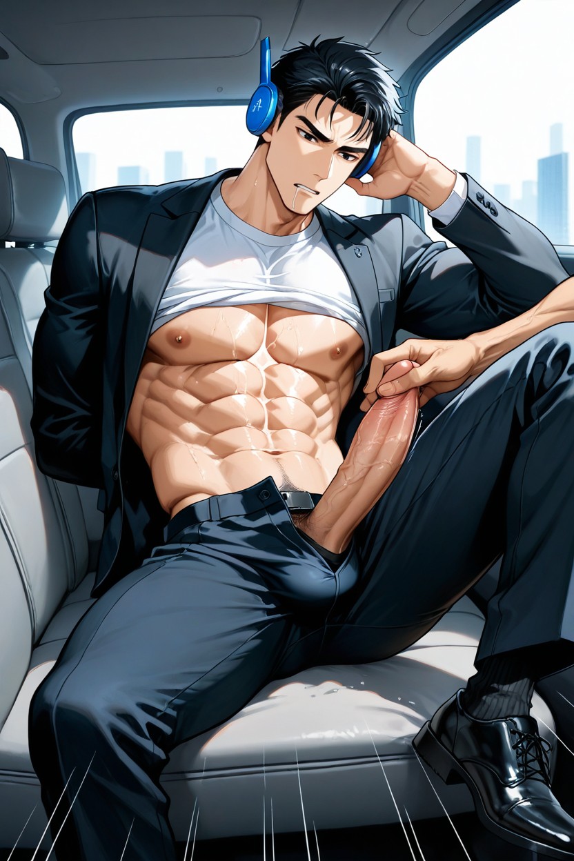 Only A Person, Muscular, A Hand Without Body Masturbating Him AI同性戀黃片