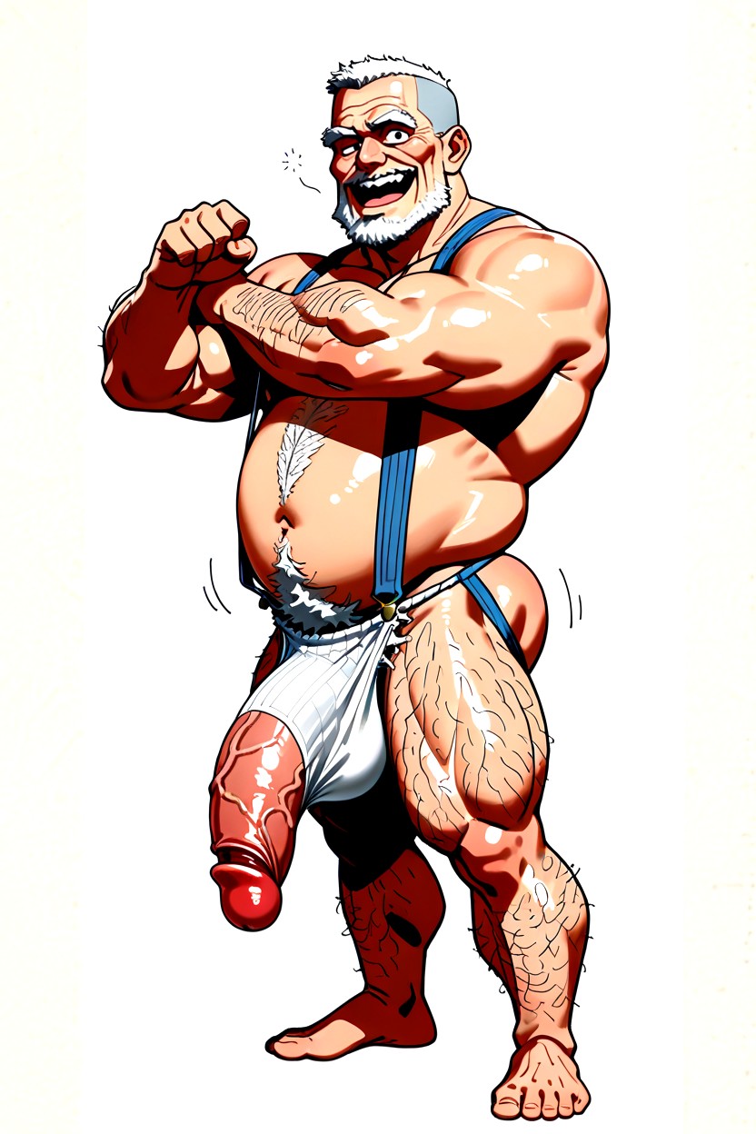 害怕, Penis Shaft Sagging Excessively Far Down Within Underwear Stretching, Man AI同性戀黃片