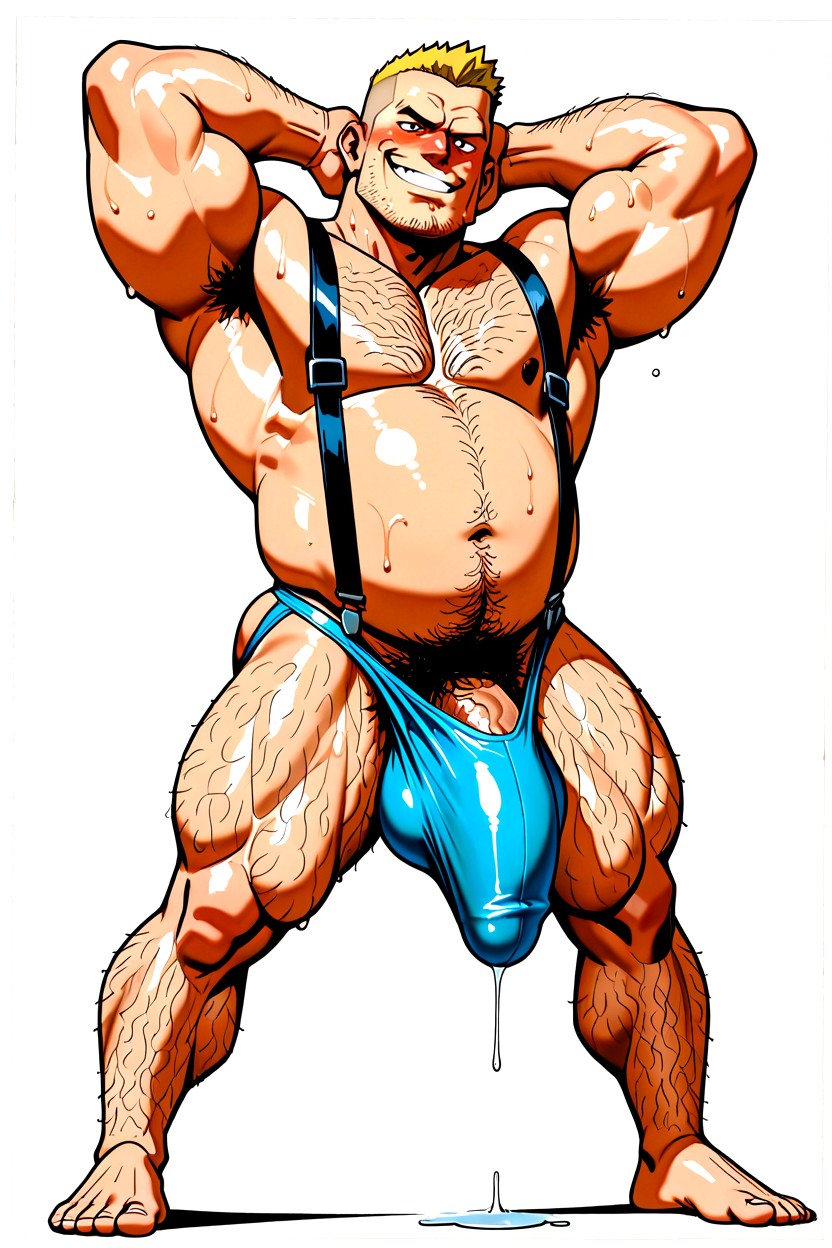 吊帶褲, 北歐人, White Fabric Suspenders AI同性戀黃片