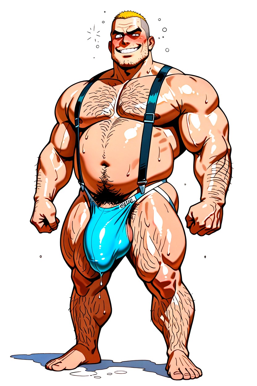 Strong Jaw, Penis Bulge Sagging Excessively Low Stretching Fabric Aggressively, 尷尬 AI同性戀黃片