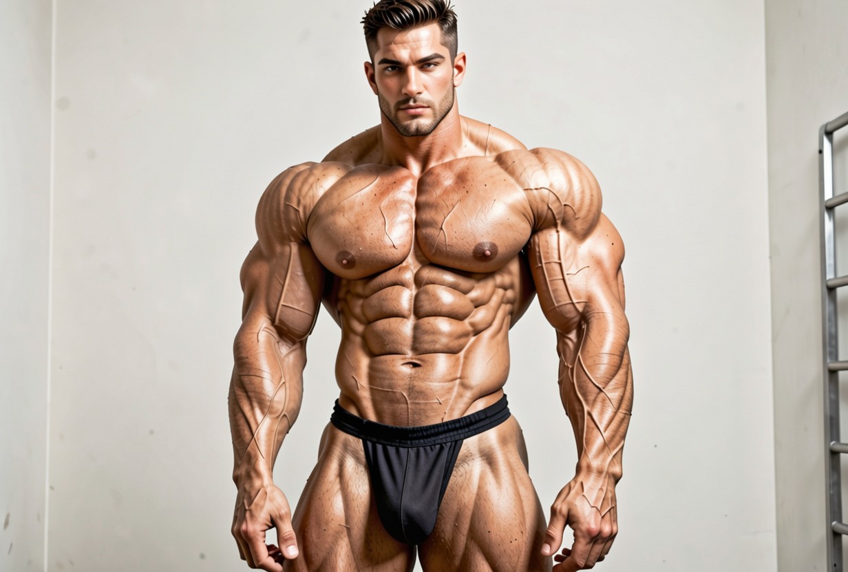 Battle-seasoned Feet, Sharply Defined Abdominal Musculature, 흥분한 얼굴 게이 AI 포르노