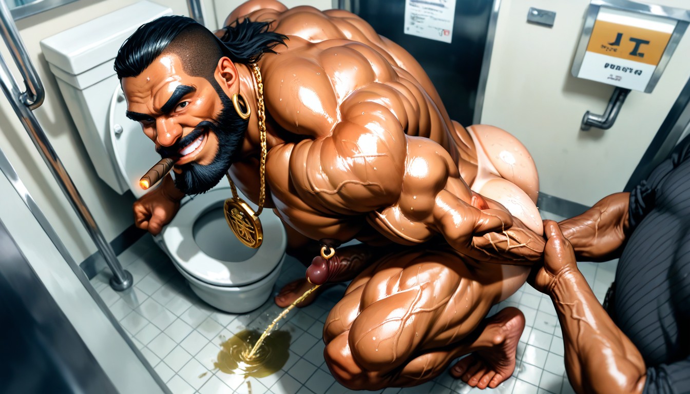 Showing Asshole, Face Visible, Realistic Style ИИ гей порно