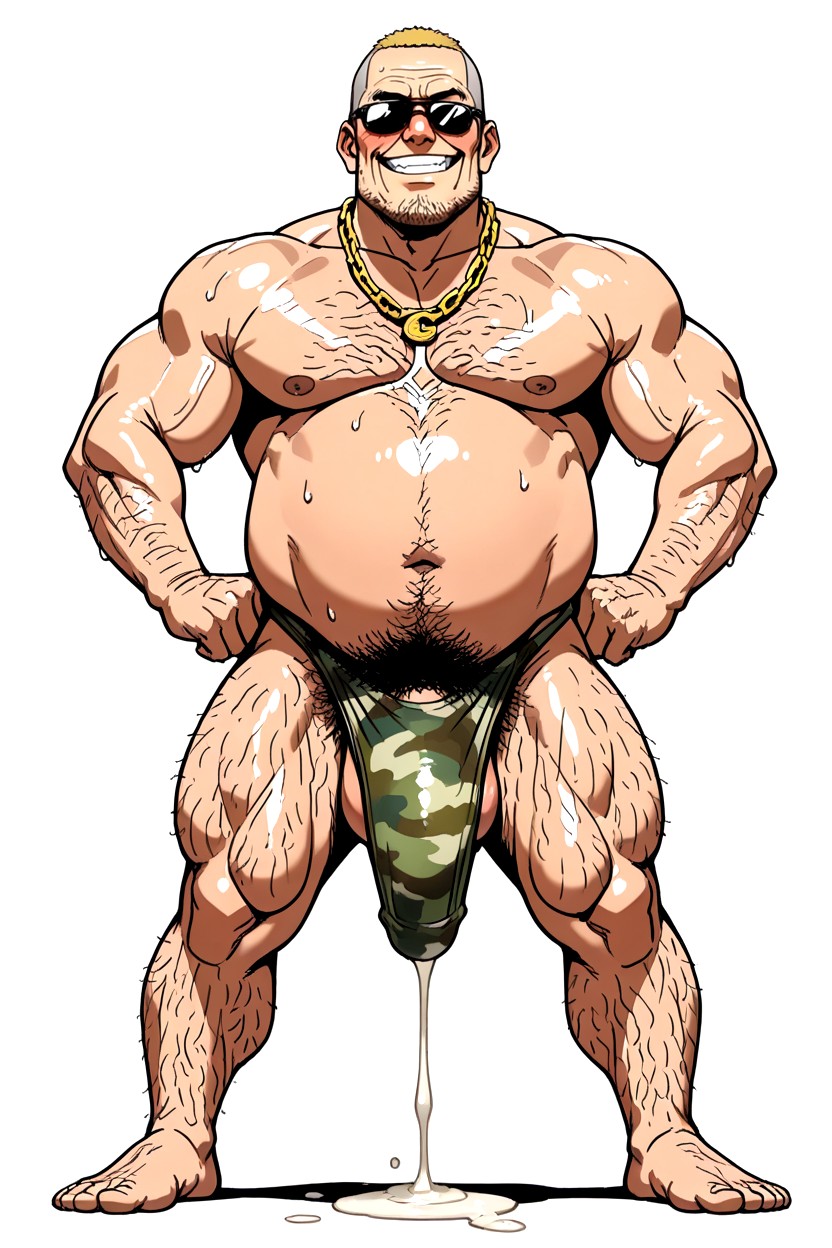 Cuecas, Plain Thick Gold Chain Necklace, Man Pornografia gay com IA