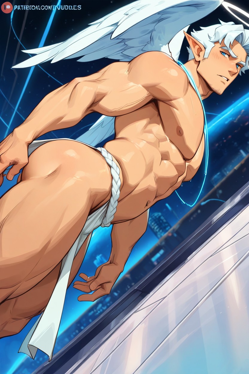 18+, Blue Eyes, Dynamic Angle ゲイAIポルノ