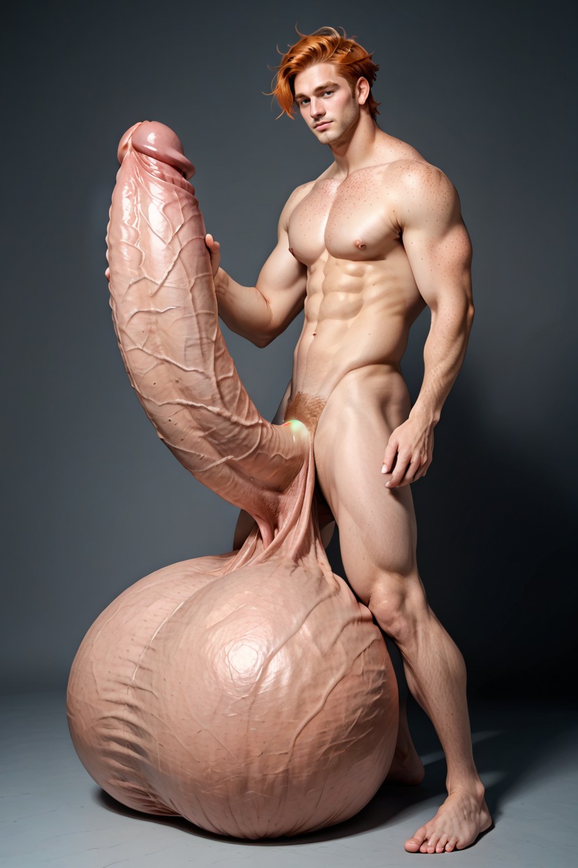 站立, Balls Too Big, Massive Oversized Hyper Testicles AI同性戀黃片
