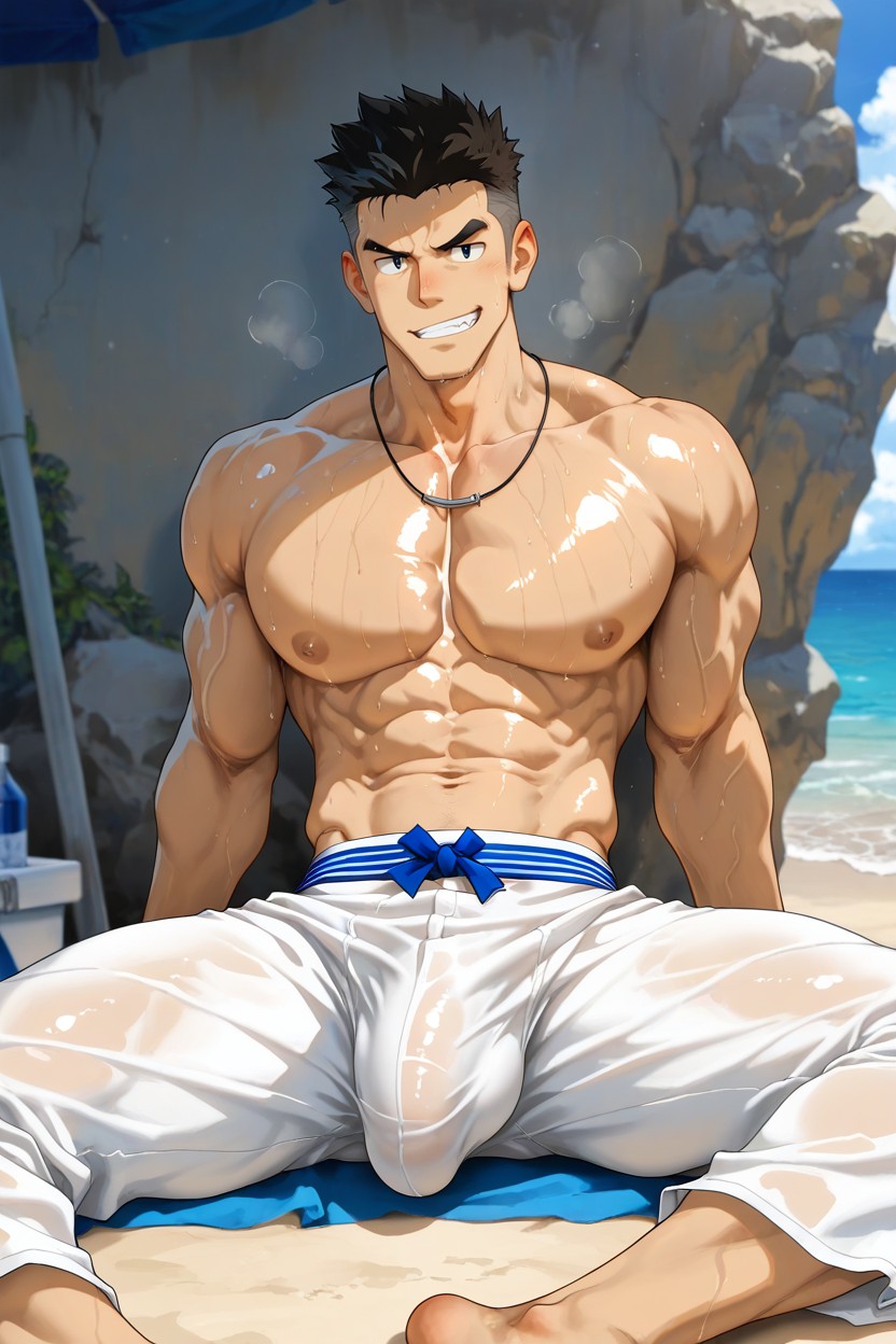+, Massive Pecs, 땀나는 게이 AI 포르노