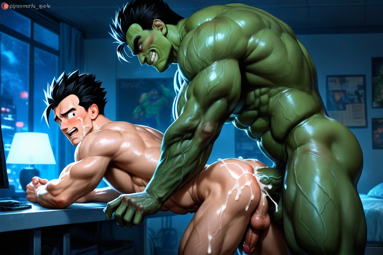 Bent Over, Handsome, Hulk Fucks Gohan AI同性戀黃片