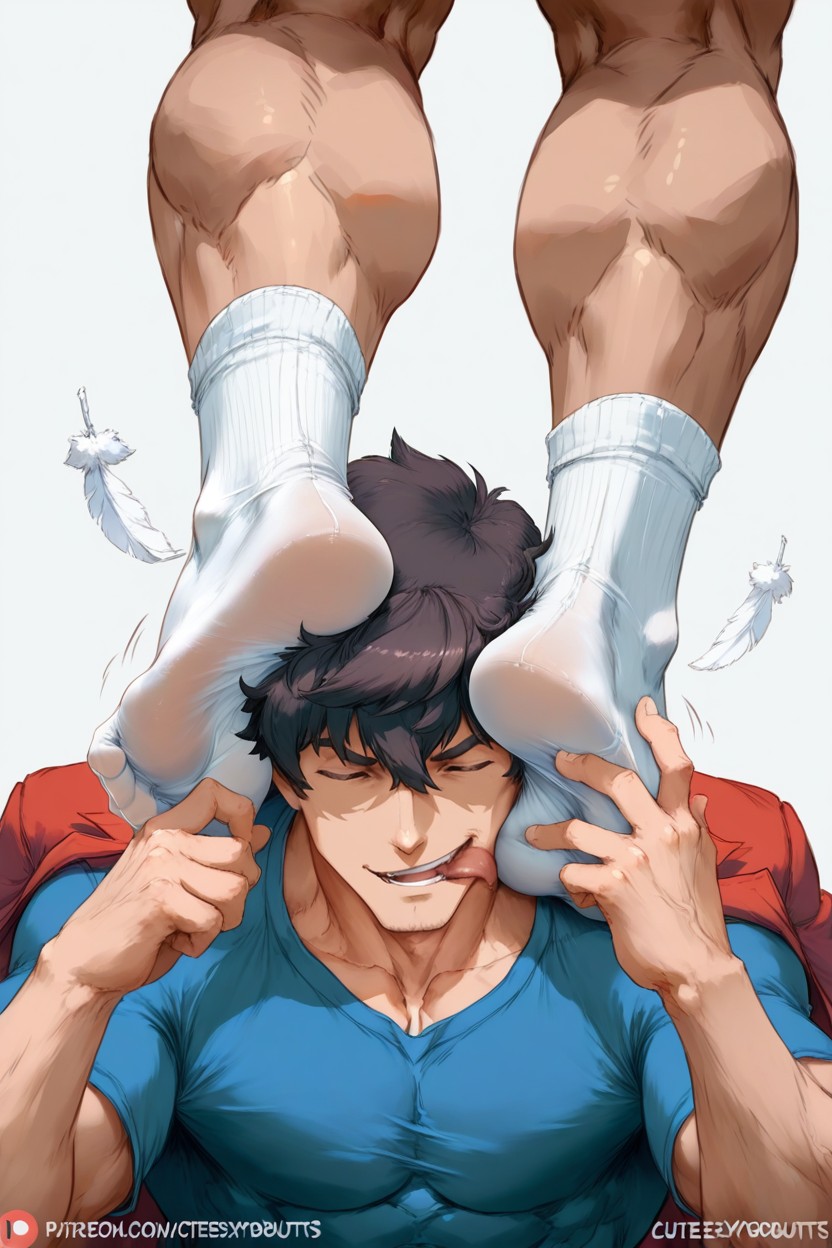 Detailed Scene, Head Between Feet, Feathers AI Gay Porn