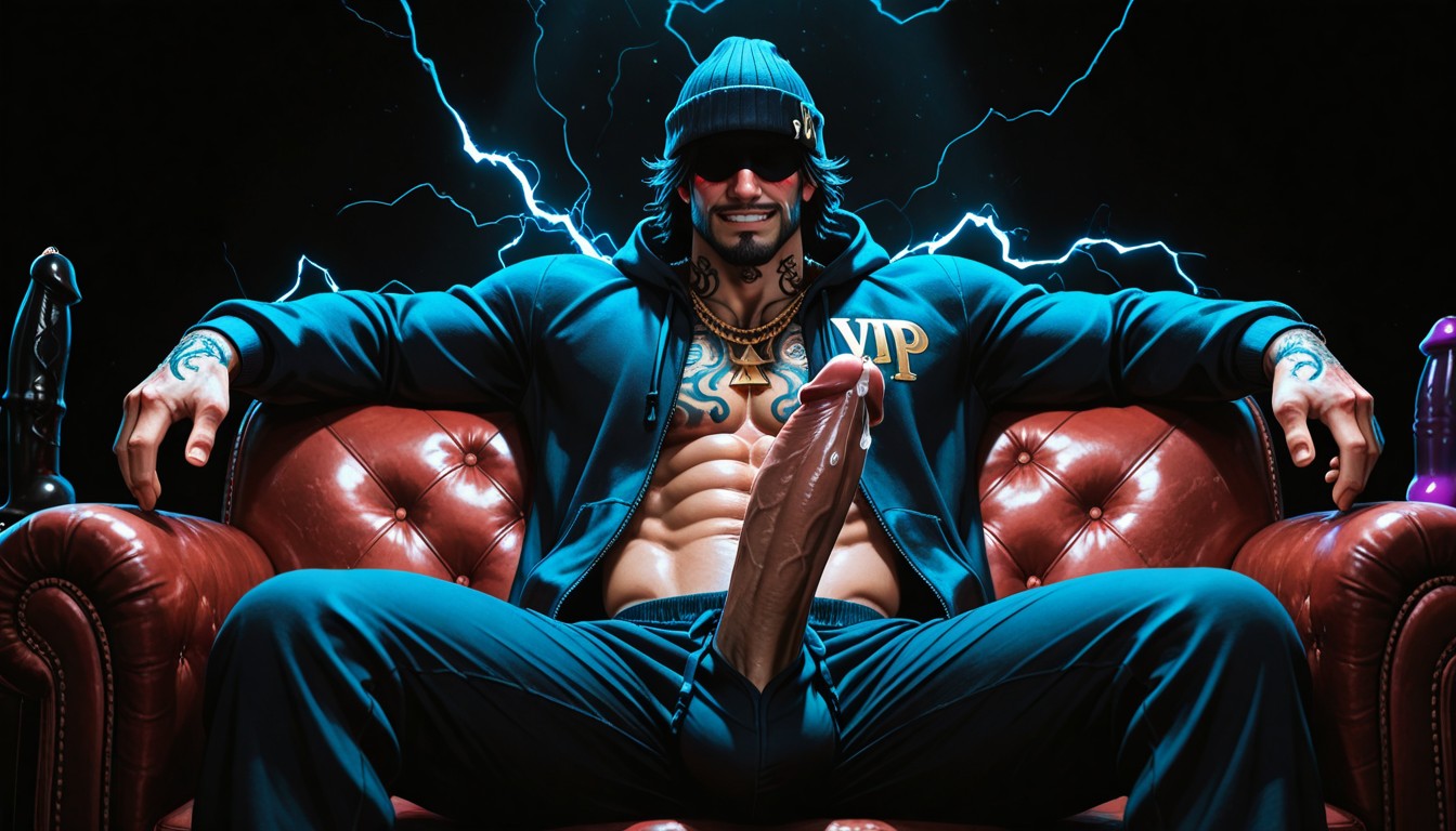 Pulling Down Sweatpants, Viking, Gold Chains Pornografia gay com IA