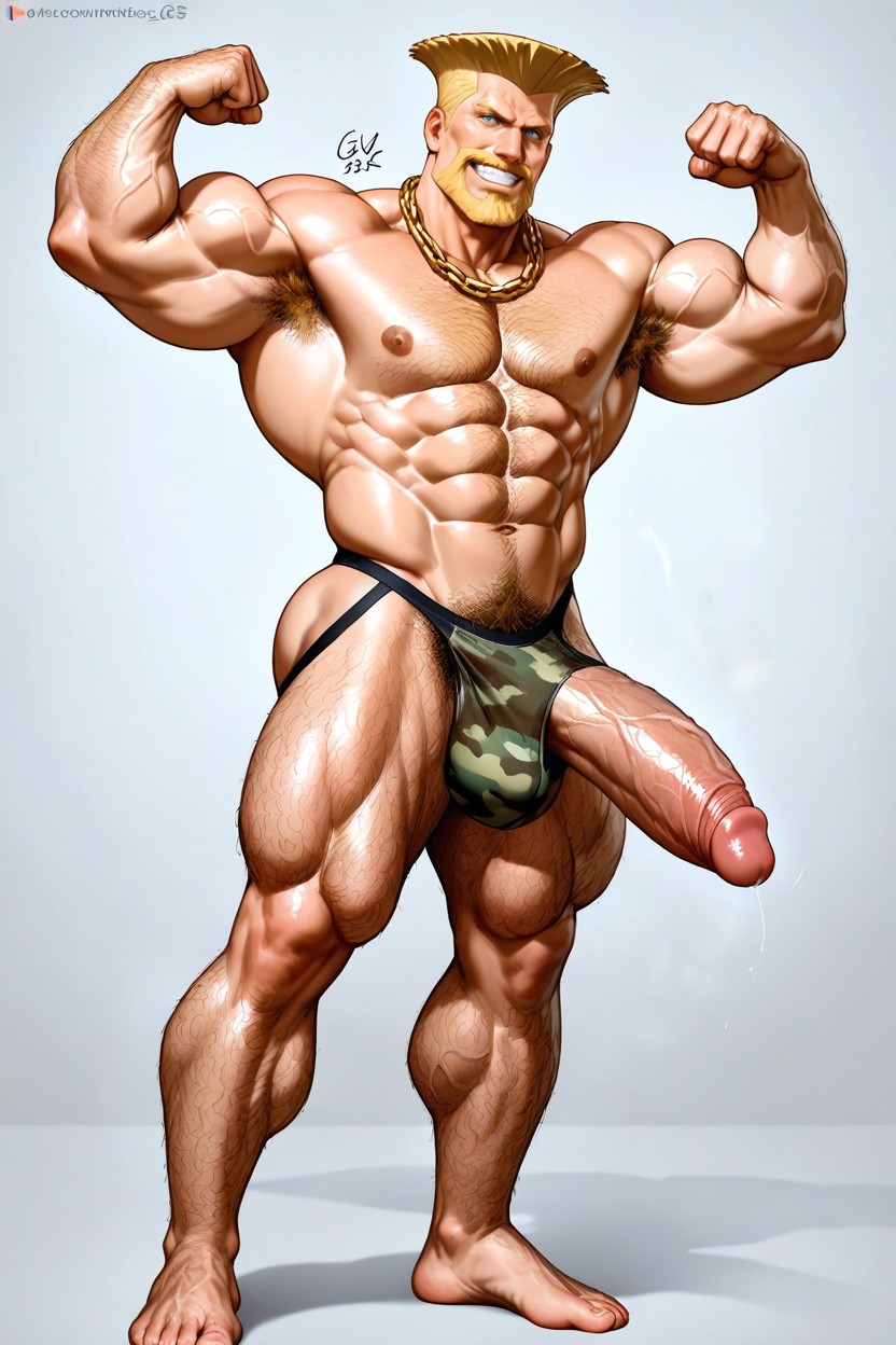 Tall, Hairy Chest Bushes, Guile From Street Fighter AI Gay Porn